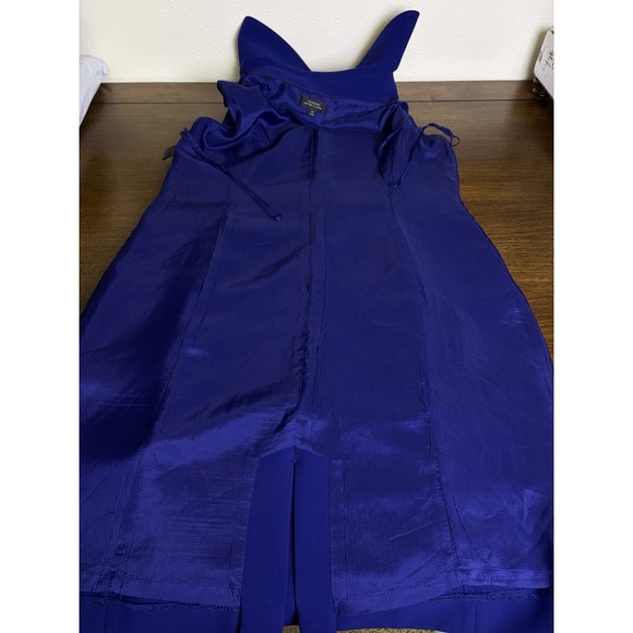 Tahari ASL Jackie O Sheath Dress Size 14 Blue 60's Classic Envelope Collar - Picture 16 of 16